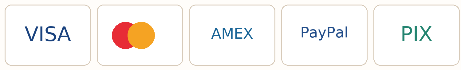 Métodos de pago compatibles con Hotmart: Visa, Mastercard, American Express, PayPal y PIX